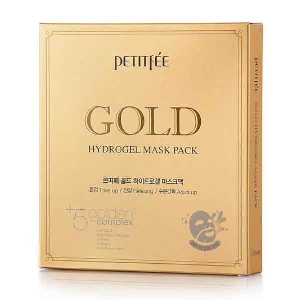 PETITFEE - Hydrogel Mask Pack - 1pak (5stukken) #Gold Top Merken Winkel